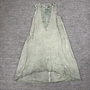 Isaac Sellam Experience Dress Women 50 XL Green Lagenlook Longline France